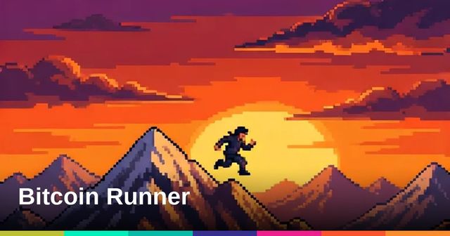Bitcoin Runner pixel-art runner art with title