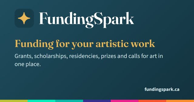 FundingSpark splash with the seven-colour bar